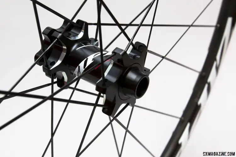 Zipp's new 77/177 hubs shed a few grams, and now accept thru axles with a change of the end caps. © Cyclocross Magazine