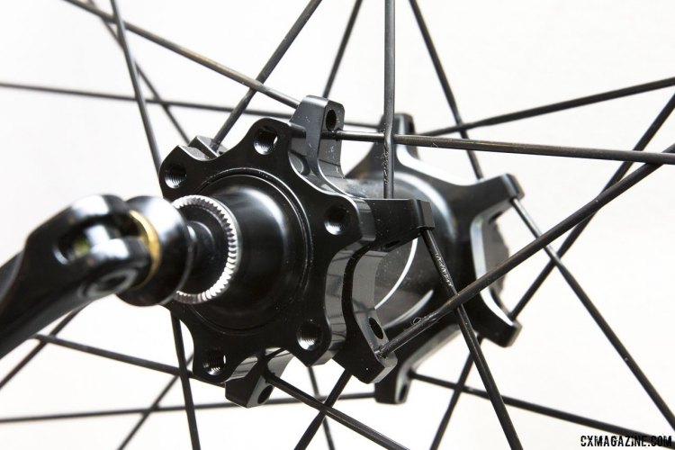 No more preload. Zipp's new 77 front hub weighs 145g, and is still paired with Sapim CX-Ray spokes for both the 303 and 202 Firecrest wheels. © Cyclocross Magazine