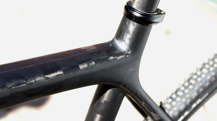 The nude, visible Textreme layer on the 2016 Felt Bicycles carbon cyclocross bikes. © Cyclocross Magazine