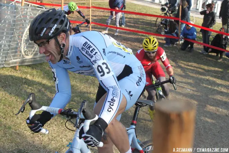 Not all warm ups are the same. Adam Myerson’s warm up for cyclocross is vastly different than for his longer road races. © Andrew Reimann/Cyclocross Magazine