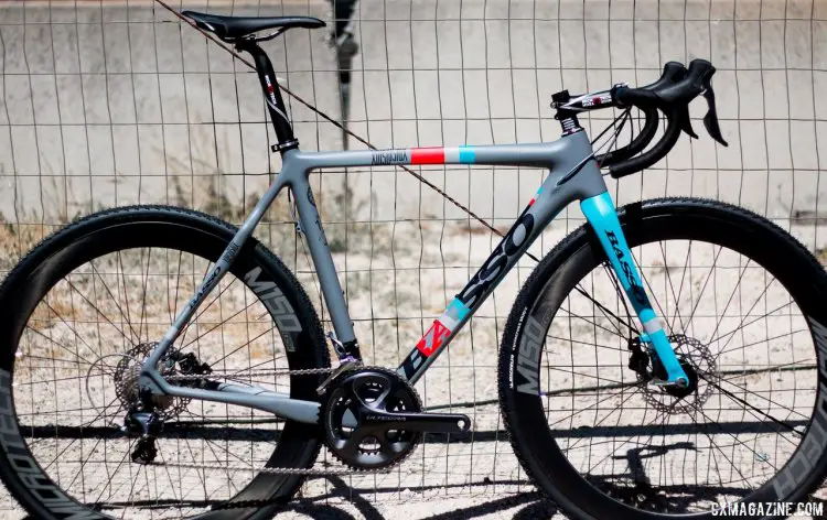 Italy's Basso is bringing its XDisc carbon cyclocross bike to the States, selling direct to dealers, and offers Microtech wheels and cockpits. Sea Otter 2015. © Cyclocross Magazine