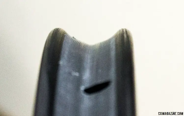 The Easton EC90 SL carbon tubular rim profile. 28mm wide at the brake track. © Cyclocross Magazine