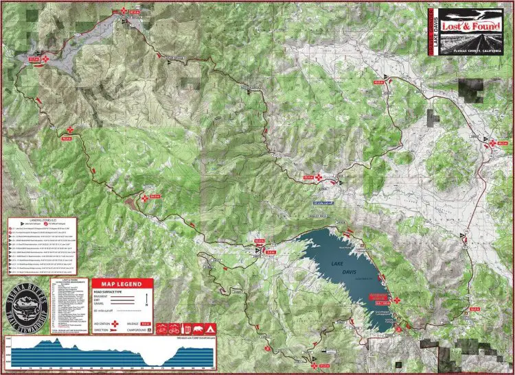 The Lost and Found gravel race sports three options to chose from by their official race map. Photo from Lost and Found 