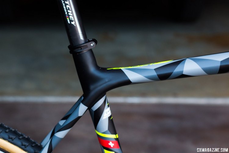 The top tube and seatstay junction was optimized to offer additional comfort over the previous Addict frameset, and the seat post was reduced to a 27.2mm diameter for additional flex - Sea Otter 2015. © Cyclocross Magazine