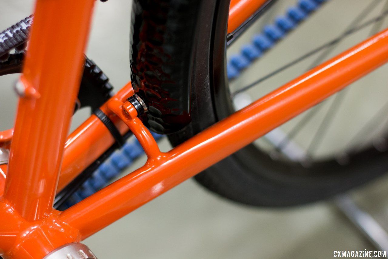 Speedhound's Only One frameset features a chainstay bridge that doubles
