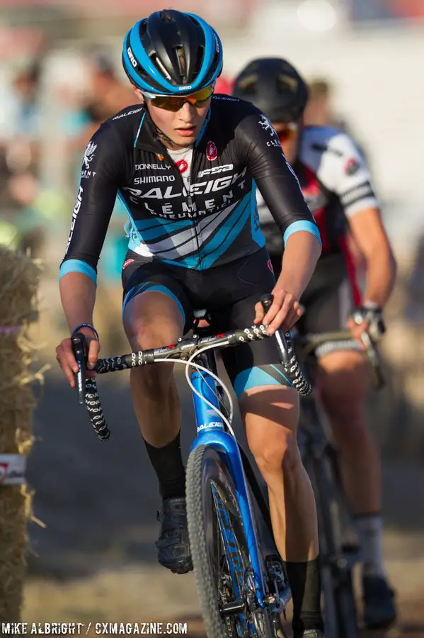 Lance Haidet (Raleigh Clement)) impressed in his first pro race for the 2015 Sea Otter Cyclocross Race.  © Mike Albright / Cyclocross Magazine
