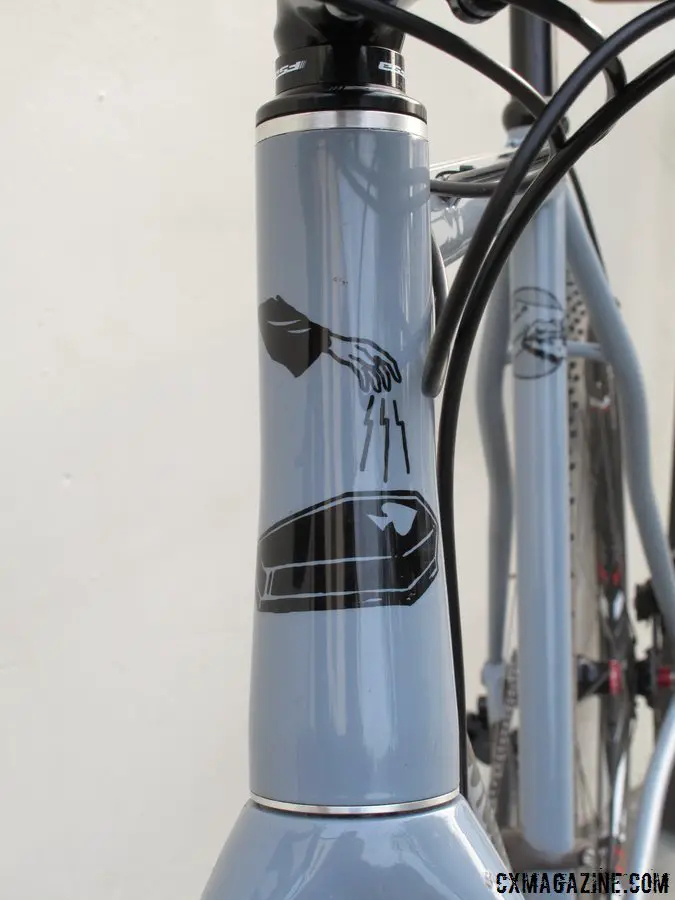 The Wraith Paycheck has a 31.7mm top tube diameter and a 35mm down tube diameter, which is oversized for steel, but still feels thin by comparison of carbon fiver oversized tubes. © Cyclocross Magazine