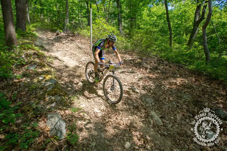Dan Timmerman (Riverside Racing) descends a fast, dry section of trail during stage 7 of the NoTubes Trans-Sylvania Epic. Photo by Trans-Sylvania Epic Media Team