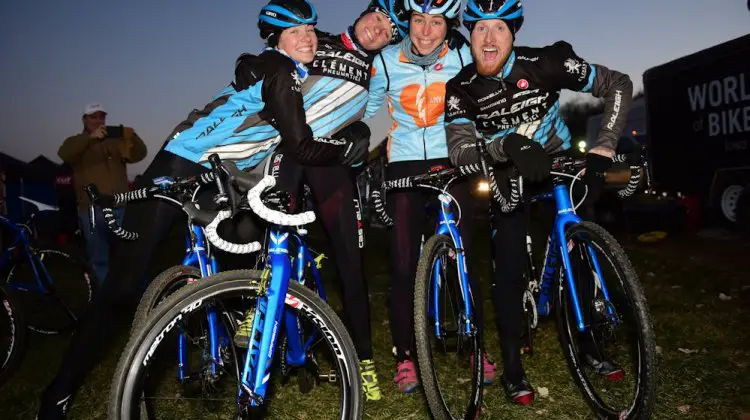 The Raleigh Clement Team was all wishing Caroline Mani goodbye as she is headed back to Europe next week to do some racing there. (L to R) Laurel Rathbun, Caroline Mani, Erica Zevata, and Craig Ethridge)