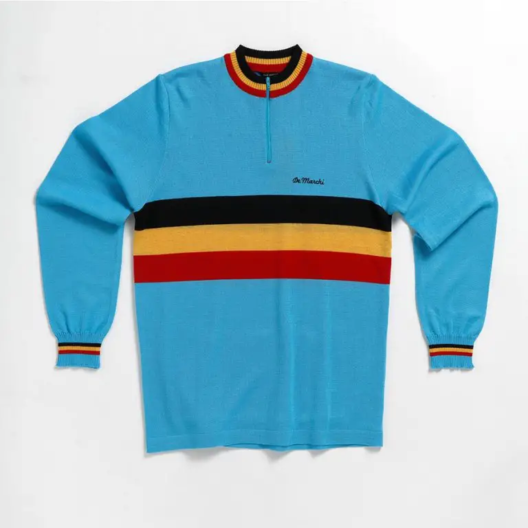 De Marchi Heritage Wool Cycling Jersey, Retro 1973 Cyclocross Belgian Team Edition