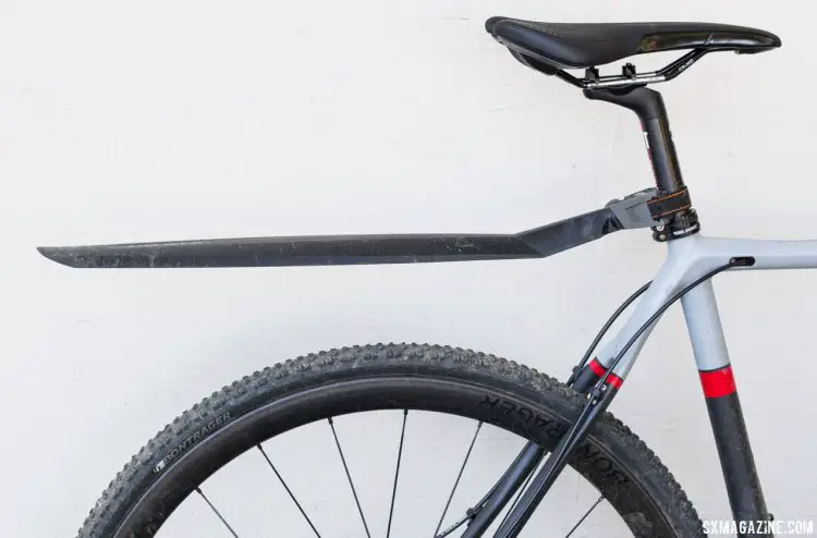 The SKS XTRA DRY XL fender is plenty long, and the angle is easily adusted with an Allen key. You'll probably want it closer to the wheel than this. © Cyclocross Magazine