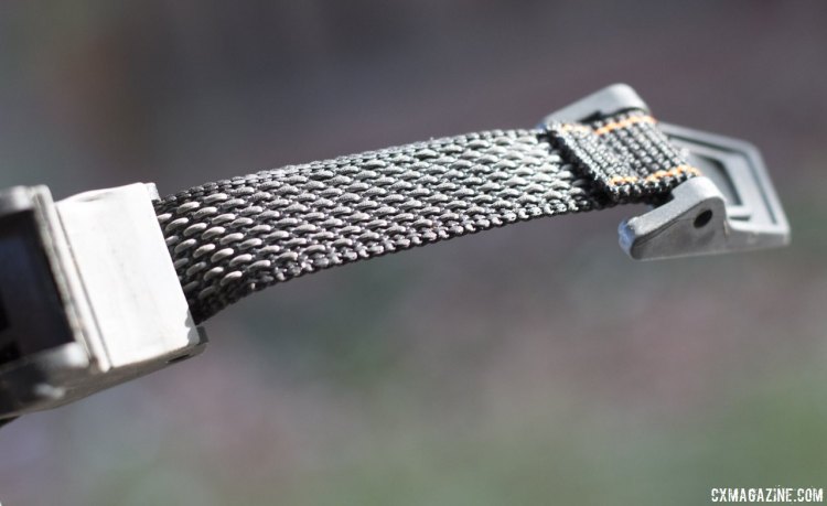 Wrap this rubber textured strap around your post, snap the lever in place, and you're off and riding with a cleaner, drier backside. © Cyclocross Magazine