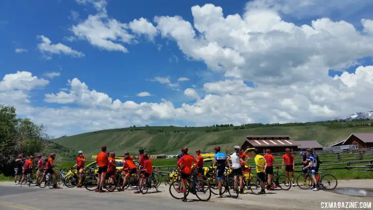 Riders gather before the day's climbing really starts. © Cyclocross Magazine