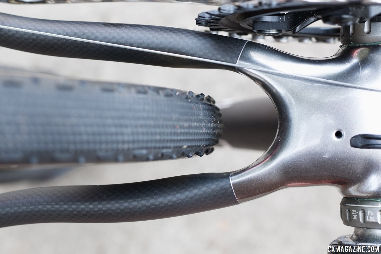 Modern tire clearance for tires as fat as 40c on the Alan Super Cross carbon cyclocross bike. © Cyclocross Magazine