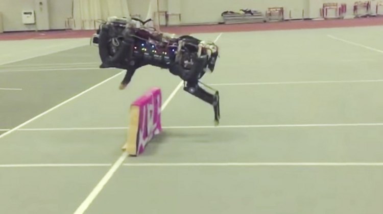 MIT Cheetah robot hops barriers