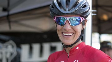 Nicole Duke is all smiles after having some time to enjoy the scenery of the Sierra Buttes. Duke is focused on advocacy and development nowadays, but may still toe the line at select UCI races this fall. 2015 Lost and Found gravel race. © Cyclocross Magazine