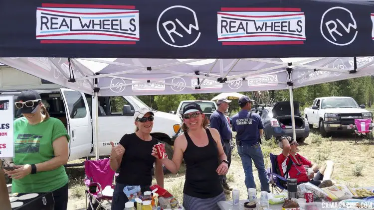 The rest stop at mile 53, run by Real Wheels, is a welcomed sight. Quesidillas and cold Coke makeit hard to leave. 2015 Lost and Found gravel race. © Cyclocross Magazine