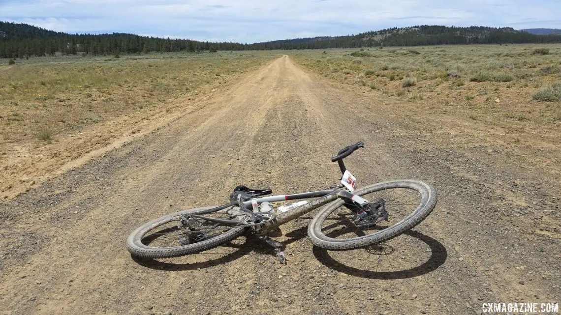 It's a long way home. The view from the second aid station at mile 40. 2015 Lost and Found gravel race. © Cyclocross Magazine