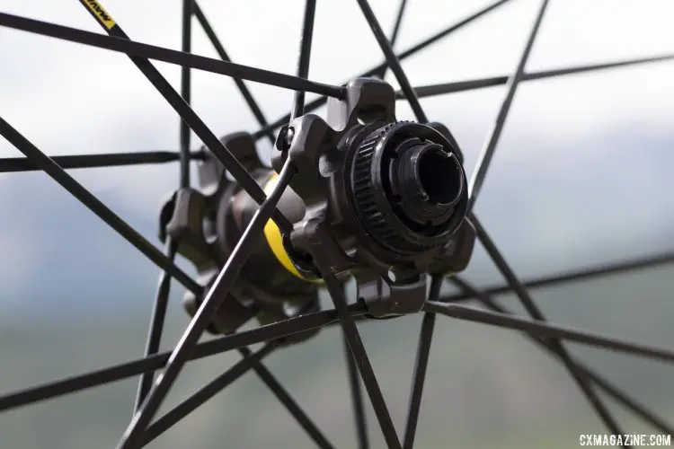 Mavic's new Ksyrium Pro Disc Allroad wheelset features a Centerlock option, and thru axle ompatibility. © Cyclocross Magazine