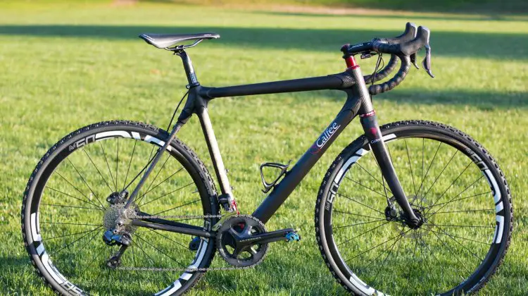Cyclocross Magazine gets an exclusive first look and first ride on the brand new Calfee Manta CX soft tail. © Cyclocross Magazine