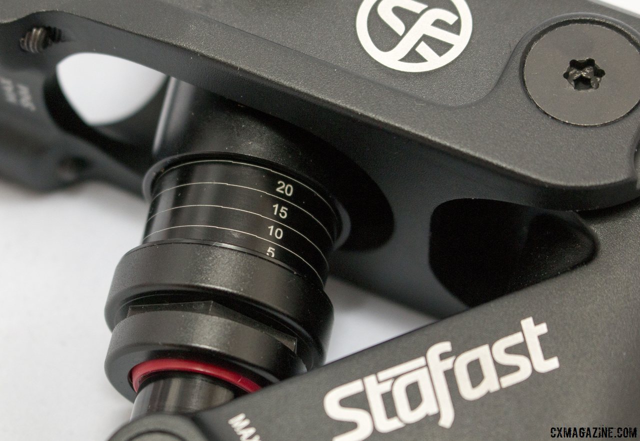 Stafast air shock suspension stem offers 25 degrees of angle adjustment