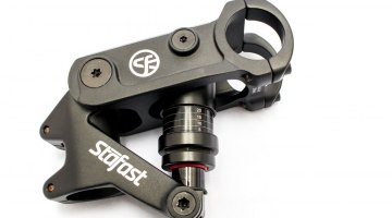 Suspension stems are back, with air dampened shocks and angle adjustment. Stafast air shock suspension stem. © Cyclocross Magazine
