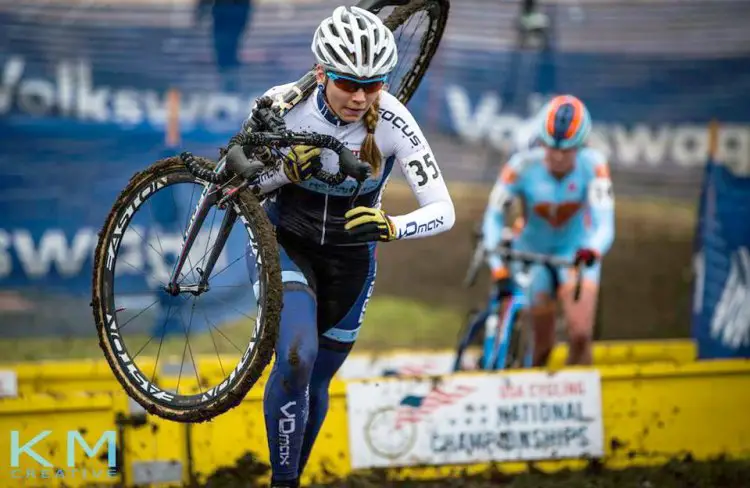 Rebecca Fahringer placed 15th at the elite U.S. cyclocross championships in her second nationals outing. (Photo by KM Create)