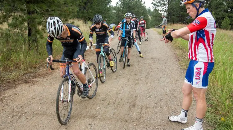 Hot Lap Competition. 15 second intervals. One lap. All out. Boulder Junior Cycling's Denzel Stephenson leads off. © Tom Robertson