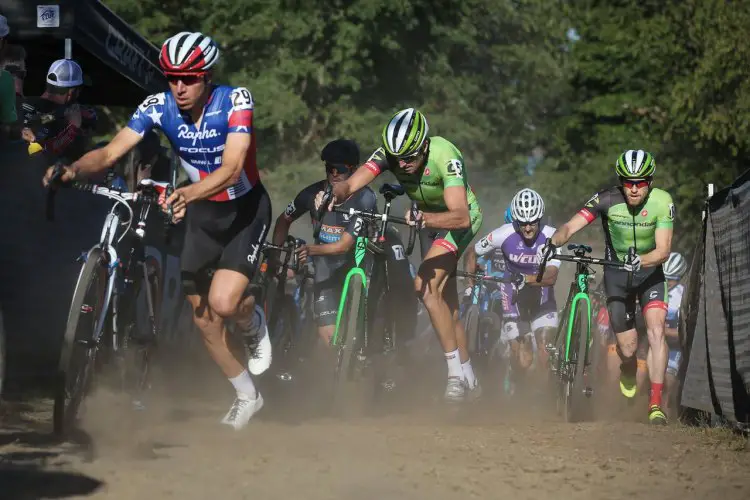 Powers leads the field through the stairs. Photo by Meg McMahon