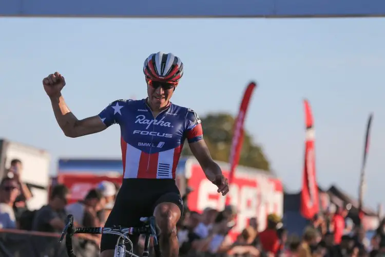 Powers celebrates his victory. Photo by Meg McMahon