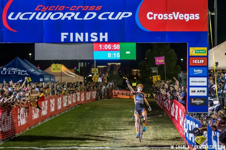 Wout van Aert became the new CrossVegas King at the world Cup. © Matthew Lasala / Cyclocross Magazine