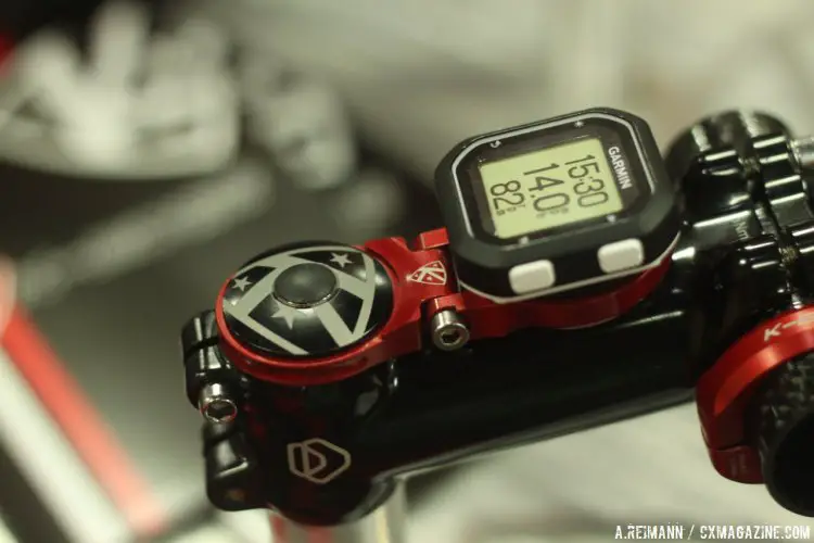 For those who don’t have star nuts or have stems with a large rise, K-Edge offers adjustable stem mounts, which go for $39.99, $15 more than the fixed stem mounts. © Andrew Reimann / Cyclocross Magazine