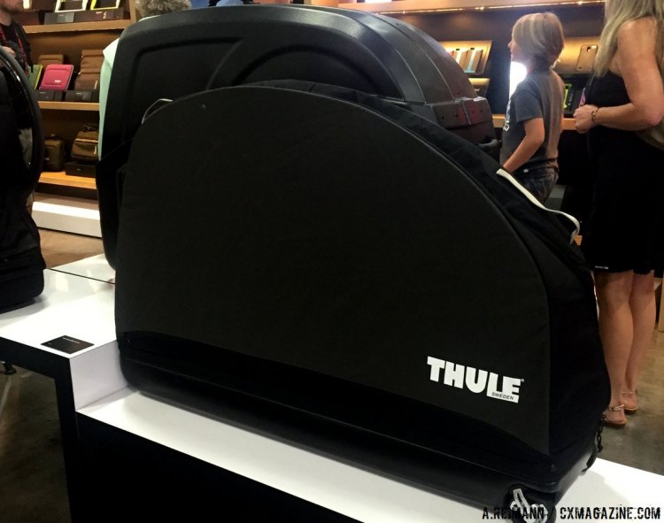 Thule’s bike cases and T2 rear rack at Interbike 2015. © A. Reimann / Cyclocross Magazine