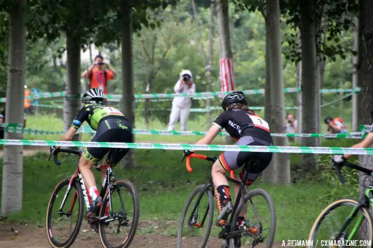 Vardaros riding near the front of the pack on the first day of racing. © A. Reimann / Cyclocross Magazine