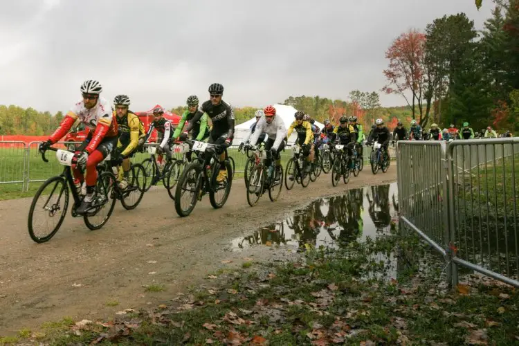 The start of the race, with three options to choose from. Photo from Michigan Mountain Mayhem Gravel Grinder