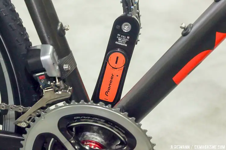 Pioneer just unveiled a left-crankarm power meter that the team will use. The device will retail for $800 for the Ultegra model and $900 for the Dura-Ace model. © Andrew Reimann / Cyclocross Magazine