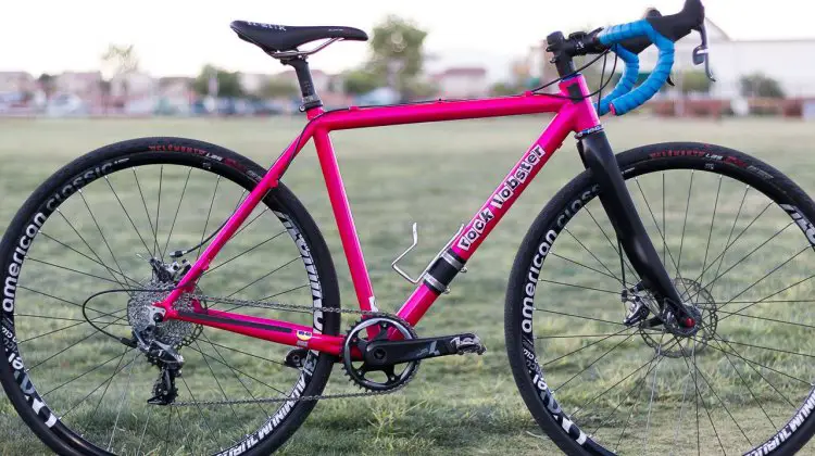 Courtenay McFadden's custom aluminum Rock Lobster Cycles cyclocross bike. Cross Vegas 2015. © Cyclocross Magazine