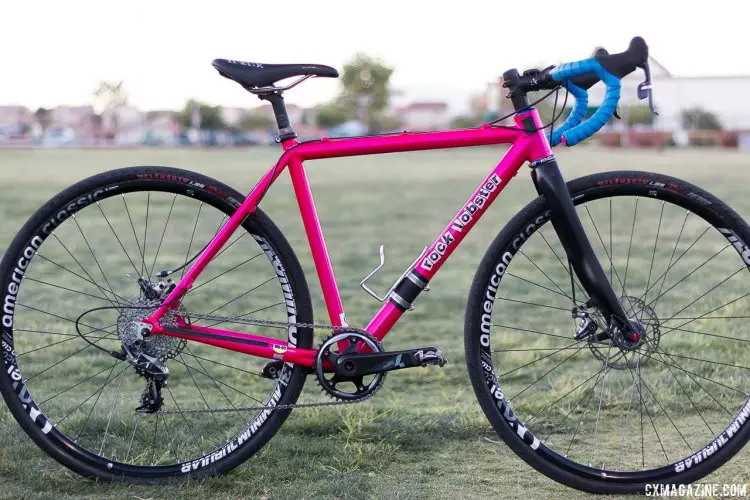 Courtenay McFadden's custom aluminum Rock Lobster Cycles cyclocross bike. Cross Vegas 2015. © Cyclocross Magazine