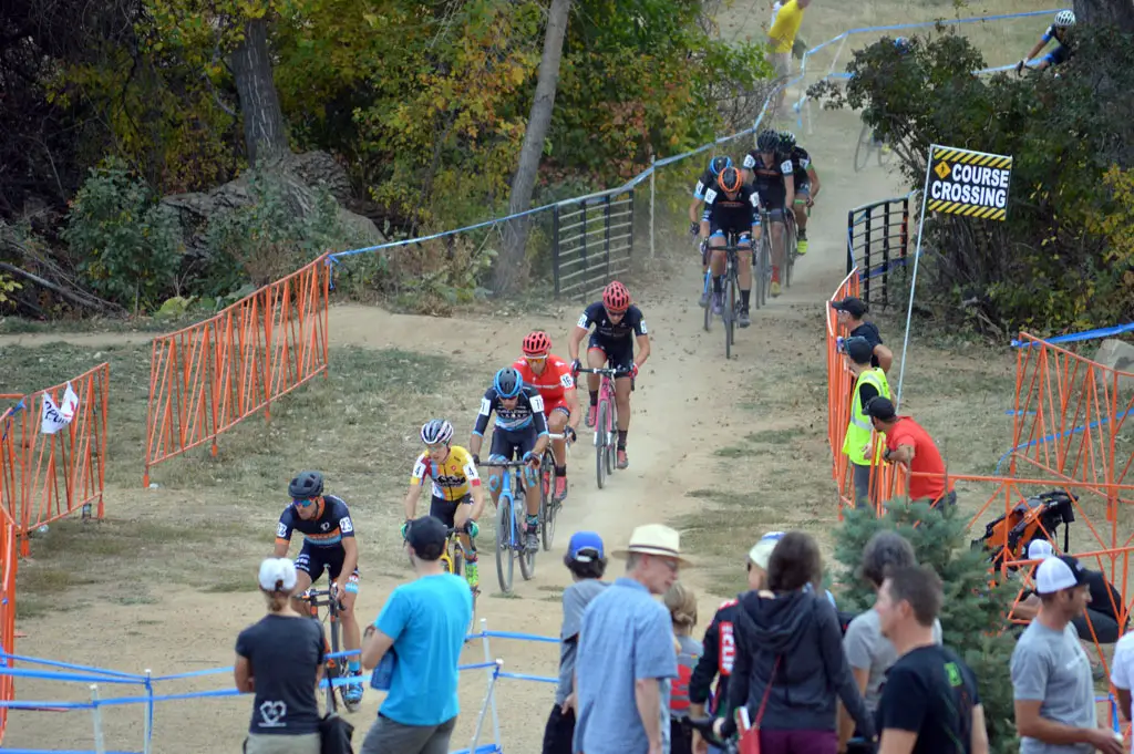 Danny Summerhill (Maxxis-Shimano) strings out the US Open of Cyclocross Elite Men's Field early on. © Ali Whittier 