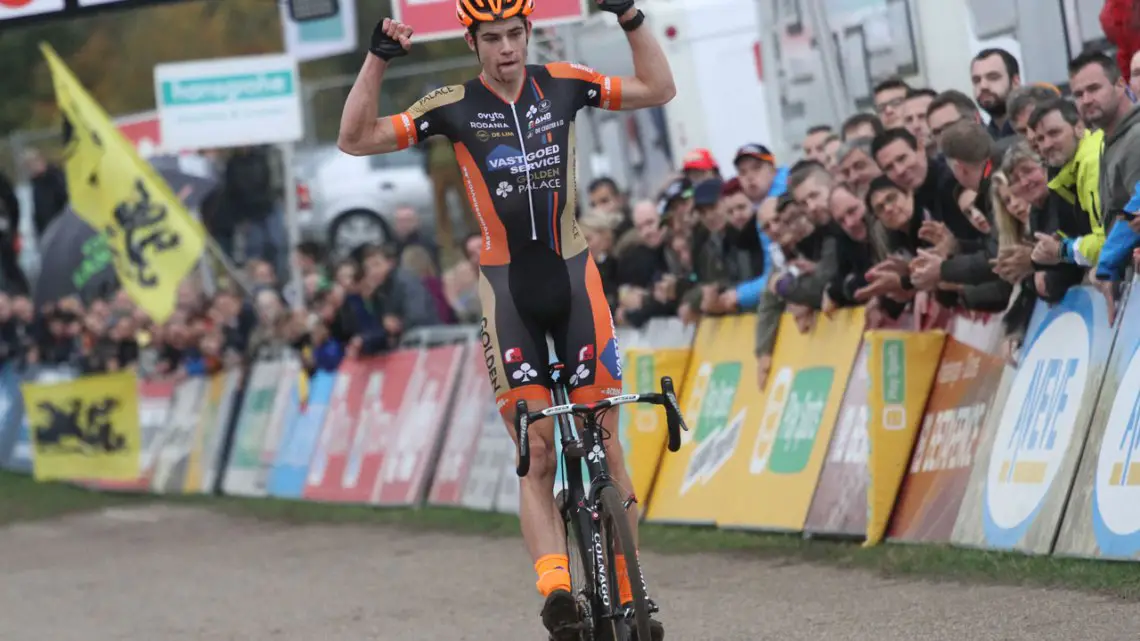 Wout van Aert wins at Superprestige Zonhoven in commanding fashion. © Bart Hazen