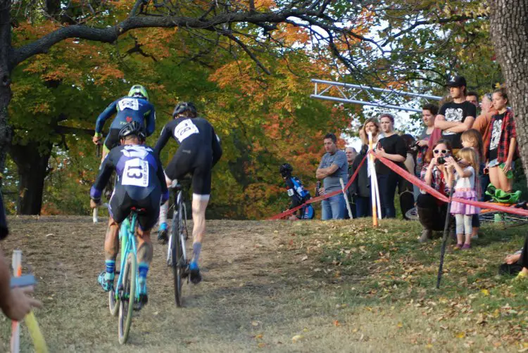 The final selection of day two of DCCX — Cameron Dodge, Justin Lindine and Ben Berden. Dodge would win day two, completing his sweep of the weekend. © Neil Schirmer