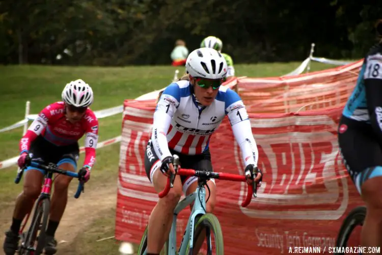 Compton kept the leader's gap small at the KMC Cyclo-Cross Festival, Day Two. © Andrew Reimann / Cyclocross Magazine