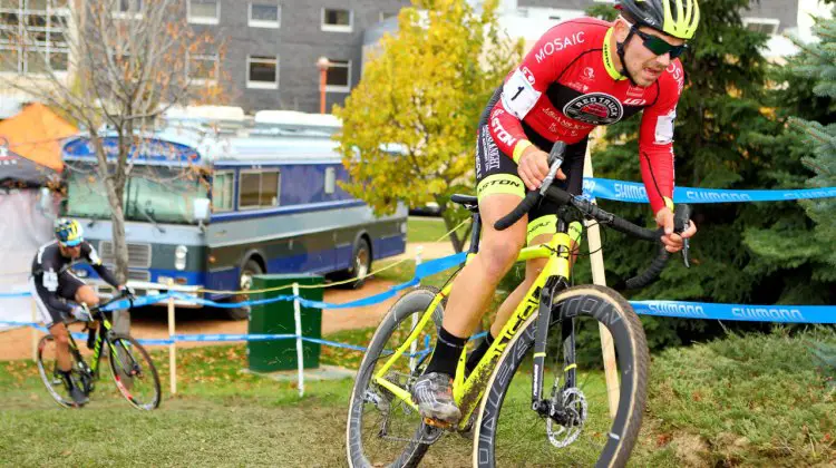 Michael Van Den Ham attacks the lead group at midpoint in the race. © Randy Lewis/lewisimages