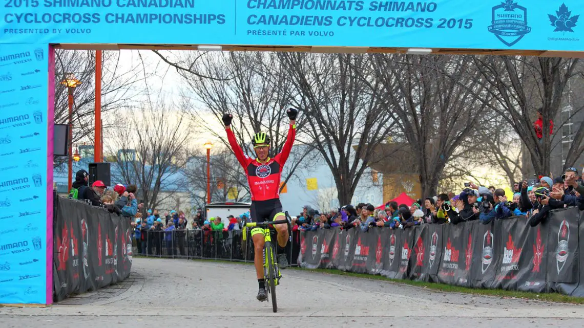 Raphael Gagne wins the 2015 Shimano Canadian Cyclocross Championships © Randy Lewis/lewisimages