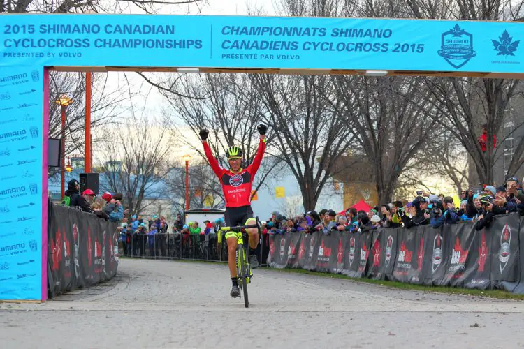 Raphael Gagne wins the 2015 Shimano Canadian Cyclocross Championships © Randy Lewis/lewisimages