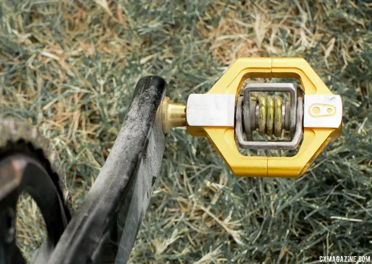 Crank Bros. Candy 11 pedals keep Craig's feet in place when the gnar factor goes up. © Cyclocross Magazine