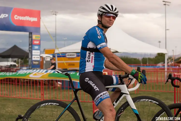 The man, the myth the legend, Adam Craig getting ready for his CrossVegas preride video. © Cyclocross Magazine