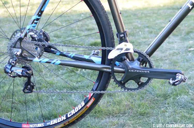 An e*Thirteen XCX chain guide keeps the chain put on Dyck's 1x setup. © Cyclocross Magazine