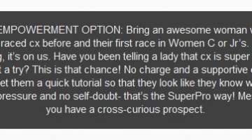 Superpro Racing makes first-time racing free for women at the 2015 Vallejo cyclocross race.