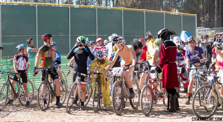 The Surf City Cyclocross All Hallow's Race is one of the nation's oldest costume cross events. There were plenty of costumes on display in 2015 at Harbor High. © Cyclocross Magazine